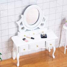 1 件套娃娃屋装饰卧室套装、木制玩具床、床头柜、1:12 复古衣柜、迷你梳妆台、迷你家具玩具套装、生日/圣诞礼物 - 彩色 - 查看 12