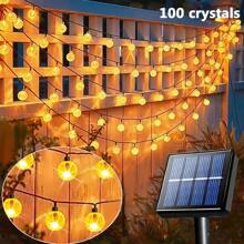 Luces de hadas solares, 8 modos de iluminación - Luces de cadena de bola de cristal resistentes al agua para exteriores, aptas para jardín, patio, balcón, boda y decoración navideña, luces solares para exteriores