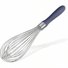 KSOANER 18/8 Stainless Steel Balloon Whisk, Doosu Kitchen Whisk For Cooking Handheld Egg Beater With Rust-Proof Sturdy Wires & Non-Slip Silicone Handle For Beating, Stirring, Blending (8 Wires, Black) - 藏蓝色 - 查看 9