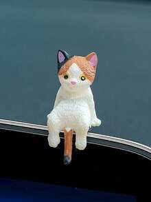 Cute Sleeping Cat Car Decor Ornament, Display Decor For Car Dashboard/Computer Desktop, Made Of Resin With Acrylic Double-Sided Adhesive Tape - Multicolor - View 12