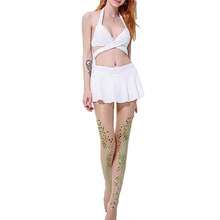 Women's Thin Mermaid Bikini Stockings Sparkle Mermaid Fish Scale Print Pantyhose Leggings Tights Hosiery - 草綠色 - 查看 2