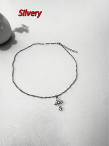 Elegant Cross Necklace With Cubic Zirconia – Minimalist Collarbone Chain | Sparkling Zirconia Inlay, Perfect For Daily Wear & Ideal Gift For Back-To-School, Halloween, Christmas, Valentine's Day & More