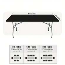 Bộ 1 khăn trải bàn, chất liệu polyester và spandex, hình chữ nhật, chống thấm nước, có thể giặt được, phù hợp cho bàn tiệc buffet, bữa tối ngày lễ, đám cưới, hội chợ thương mại và sử dụng tại nhà. - Nhiều màu - Xem 3