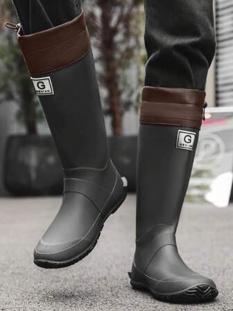 Detachable Portable Rain Boots For Men & Women, Soft Casual Outdoor Camping Waterproof High Tube Galoshes, Unisex Fishing/Water Shoes