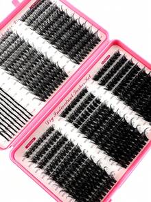 580 buc Gene individuale artificiale de nurcă, cu țepi, 40/50/60/80/100+, lungimi mixte 9-18 mm, gene dense, voluminoase și subțiri, ondulație D de 0,07 mm, extensii de gene naturale moi, potrivite pentru orice stil, clustere de gene reutilizabile, gene esențiale de machiaj, clustere de gene, gene individuale, gene, gene false