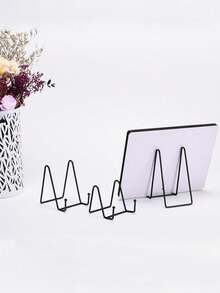 1pc/3pcs N-Shape Metal Iron Art & Craft Display Stand, Holder For Plates, Photo Frames, Medals, Foldable Photo Frame - Black - View 6