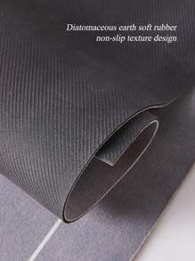 1pc Silica Gel Kitchen Mat, Modern Minimalist Geometric Lines & Color Block Pattern. White Base With Black Curved Lines In Rhythmic Design, Luxury & Fashionable Kitchen Carpet, Cushioned Anti-Fatigue, Surface Fabric, Middle Sponge Absorbent, Bottom Rubber Non-Slip, Approx. 3mm Thickness