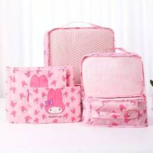 Sanrio 6pcs Travel Packing Cubes, Luggage Organizer Bags, Underwear & Shoes Storage Bags, Cartoon Series Organizer Set For Clothes And Shoes, Mesh And Solid Compartments, Suitable For Suitcase Packing And Wardrobe Organization, Great For Travel - Multicolor - View 17