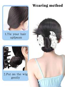 Clip de pelo sintético para mujer, clip de pelo con flor de plumas, clip de pelo para moño bajo, peinado postizo, clip de pelo occipital, clip de pelo de moda otoñal para mujer, accesorios de pelo de otoño, elegante clip de pelo tipo garra, clip de pelo, clip de pelo de disfraz de vacaciones de invierno para mujer - Multicolor - Ver 7