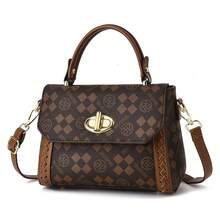 Women Crossbody - 方塊料-咖啡 - 查看 7