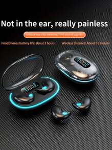 ENC Smart Geräuschunterdrückende hochwertige Mini Ultradünn In-Ear Schlafkopfhörer, geeignet zum Schlafen auf der Seite, Bluetooth Ohrhörer mit LED Smart Power Anzeige, geeignet für Sport, Musik, Gaming, E-Sport Kopfhörer und Lautsprecher mit Mikrofon, hochwertige Geräuschunterdrückung für Anrufe, hochwertiger Stereo-Klang Bluetooth Kopfhörer, geringe Latenz mit langer Akkulaufzeit, geeignet für iOS/Android Handys und andere Bluetooth Geräte, geeignet als Geschenk