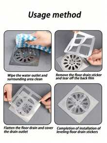 Universal Disposable Shower Drain Cover Hair Catcher Shower Drain Net Sticker, Suitable For Human And Pet Hair , Bathroom, Laundry, Bathtub, Kitchen, Sink, Back To School