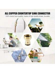 1pc Anti-Leakage Quick Connect Garden Hose Adapter - (Various Styles, Fits Different Sizes) Brass Faucet/Washing Machine Thickened Faucet, Inlet Pipe, Brass Faucet Interface Adapter, Durable, Anti-Rust Faucet Converter, Convenient For Watering - Multicolor - View 3