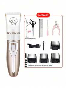 Professional Dog Grooming Kit, Quiet Dog Clipper Set, USB Rechargeable Wireless Pet Grooming Tool For Cats And Dogs