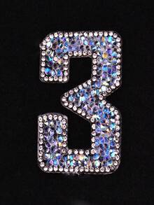 1 Set de Pegatinas de Números de Cristal Brillante 0-9 Pegatinas de Números de Cristal Autoadhesivas para Manualidades DIY, Ropa, Bolsos, Sombreros, Zapatos, Portátiles, Muebles, Coches, Decoración de Prendas, Vuelta al Colegio, Entusiastas del Deporte