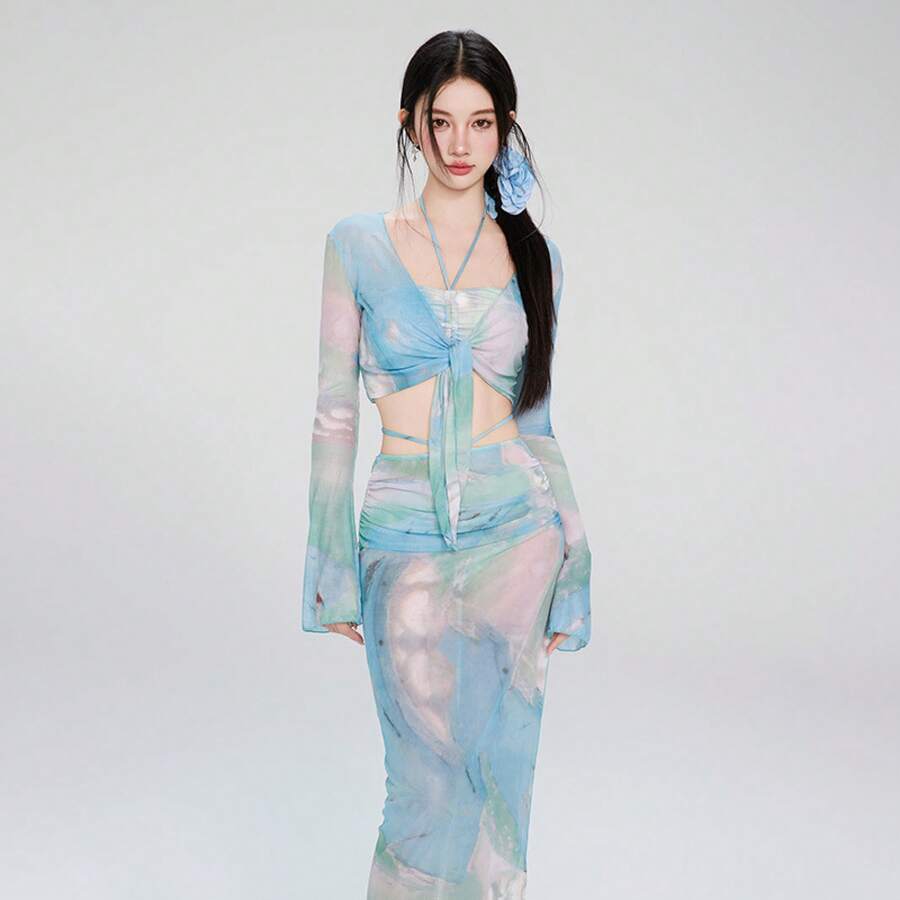 Swim Gear Sets - 7727 Tie-dye Blue - View 1