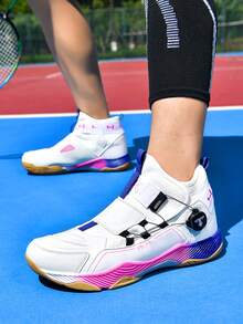 女士羽毛球鞋，系带设计，碳纤维板支撑，超轻透气，防滑耐磨，专业羽毛球比赛及训练鞋，网球鞋