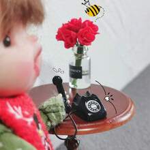 1pc 1:12 Scale Dollhouse Accessories, Mini Telephone Model For Miniature Food Toys, Diorama Scenery, Creative Decor, Toy Model, Terrarium DIY, Alloy Ornament, Christmas/New Year Gift