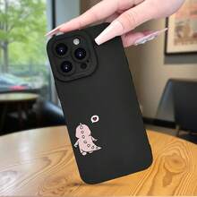 Creative And Simple Cute Little Dinosaur Couple Pattern  Hot-Selling Men And Women Matte Quality Couple Anti-Drop Mobile Phone Case Comfortable Grip IPhone16promax, 16 15pro 14PLUS 13 12Pro 11 Pro Max X XSMAX  GalaxyS22 S23, S24, S23ULTRA.S25 Valentine's Day, Birthday Gifts For Girlfriends, Boyfriends, Family, Friends - màu đen - Xem 2