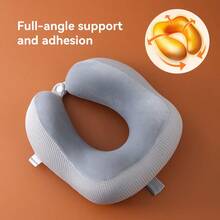 Memory Foam U-Shaped Travel Neck Pillow For Sleeping On Planes, Portable Cervical Support Pillow. - 灰色 - 查看 8
