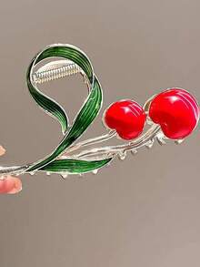 发夹 1 件优雅花卉设计发夹，甜美个性化发夹发夹，适合沐浴、工作、日常通勤、派对、活动，锌合金波西米亚风格花朵印花发饰发饰优雅爪夹，学校用品，学院秋季配饰秋冬度假装女士