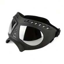 Pet Mini Facemask Goggles, Waterproof Anti-Snow Anti-Wind Soft Frame Protective Glasses For Dogs - Black - View 2