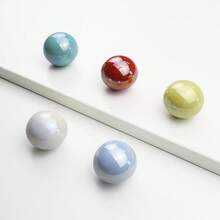 Perillas de cerámica redondas, tiradores decorativos de colores para armarios, aparadores, cajones y muebles infantiles