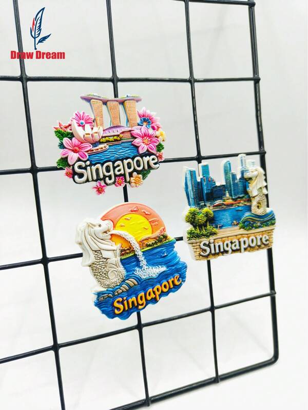 1pc Singapore Sands Hotel 3d Flat Resin Fridge Magnet, Creative Famous Scenic Spot Travel Souvenir Refrigerator Magnets Stickers, Home, Kitchen, Room Decoration Ornaments Crafts