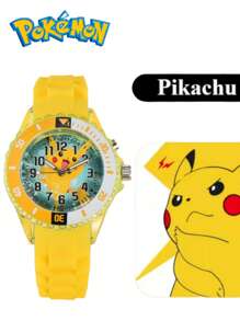 pokemon Relógio Infantil Novo Pokémon, Relógio de Pulso Cartoon, Relógio Eletrônico Pikachu, Relógio de Quartzo, Relógio Fofo e da Moda, Presente para Crianças, Relógio Estampado com Desenho de Pokémon para Estudantes. A Posição do Mostrador é Instalada Aleatoriamente.