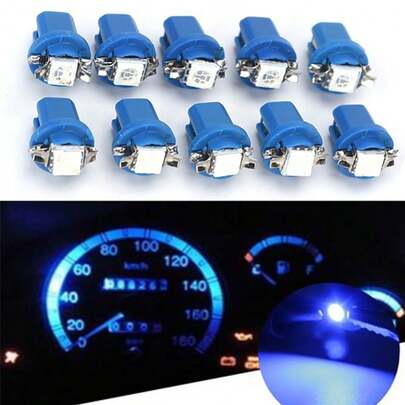 Kit 10 Lâmpadas De Led Para Painel De Carro E Moto T5 B8.5d
