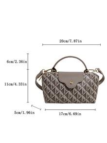 女士面料尼龙简约斜跨单肩包，磁性按扣饺子造型，休闲可爱时尚手提包 - 灰色 - 查看 7