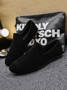 男士乐福鞋 新款休闲鞋 百搭莫卡辛鞋 一脚蹬渔夫鞋 宽松鞋 平底船鞋 男鞋 黑色正装鞋 休闲鞋 平底鞋（鞋型偏小偏窄，请选购大两码）