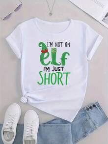 Women'S Casual Sports-Shirt, Round Neck, Short Sleeves With Letter Prints, A Comfortable Summer Holiday TopMinimalist Style  Sweatshirt - 白色 - 查看 2