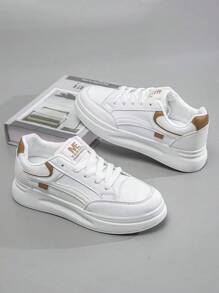 1 Pair Thick Sole Wear-Resistant Casual Sneakers For Students, Increased Height, Sporty, Suitable For Spring & Autumn