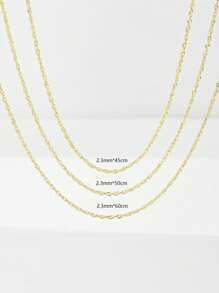 1 pieza Collar de cadena de cobre unisex simple de 45 cm a 60 cm, adecuado para usar con múltiples propósitos, combinaciones de collares con colgantes para uso diario y vacaciones