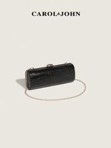 2025新款鳄鱼纹时尚长款法棍手拿包，造型独特，适合约会和派对，ZA - 黑色 - 查看 4