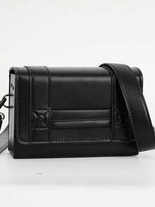 Bolso de hombre tipo mensajero de unicolor, bolso de hombro casual, nueva diseño de verano bolsa para teléfono para hombres - Negro - Ver 11