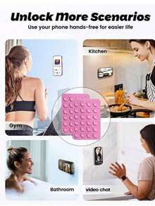 1个 Octobuddy 品牌硅胶吸盘手机支架，粘性手机支架，适用于手机、手机壳、手机配件（款式随机）