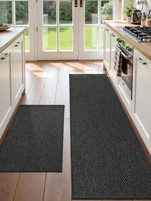 1pc Polyester Material, Simple Ins Style Dual-Color Woven Texture Doormat, Modern Fashion Woven Pattern, Easy To Clean, Wear-Resistant, Dust-Proof, Suitable For Entryway Function Mat Door Mat Kitchen Mat&Rug Home Decor Entryway Decor Bathroom Kitchen Decor Kitchen Rug