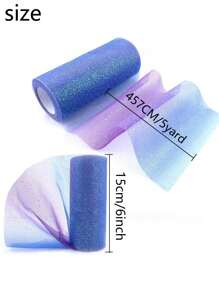 1PC 15cm Wide Glitter Tulle Fabric Rolls,457cm Long Sparkling Tulle Ribbon, Suitable For Valentine's Day Flower Wrapping, Birthday Wedding Party Balloon Decoration, Table Skirt Decoration, And Gift Wrapping, DIY Bow Hair Accessories(Excluding The Scroll).