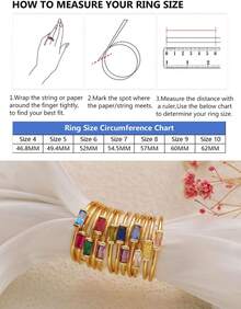 ¡RecomendadoRLMOON - Anillos de piedra natal de oro para mujer, anillo apilable, delicado chapado en oro de 14 quilates, chapado en oro de 14 quilates, anillo de piedras preciosas verde esmeralda, regalo¡Top de Temporada - Oro-07-jul. (Rubí creado) - Ver 4