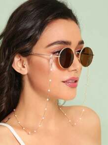 1pc Men's Adjustable Silicone Eyeglasses Chain, Blue/Black Eyewear Strap With Adjustable Buckle, Sports Glasses Cord With Anti-Slip Covers, Suitable For All Seasons And Occasions Glasses Accessories