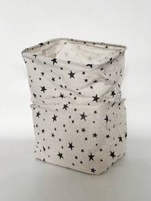 1 件迷你可折叠织物收纳篮，简约可爱的办公桌整理盒，棉麻小储物容器