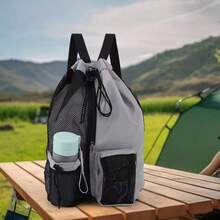 Travel Exercise Lightweight New Swimming Bag Mesh Drawstring Backpack With Wet Bag Beach Backpack Gym Exercise Equipment Bag With Large Capacity Sports Fitness Dry Wet Separation Mesh Drawstring ﻿ - Multicolor - View 4