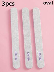 25/10/3支装指甲锉，100/180/240目砂纸双面指甲锉，美甲用品，适用于天然指甲，专业可重复使用，修甲修脚，弧形 - 灰色 - 查看 18