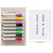 1Pc Writing Board Double-Sided Message Record Small Whiteboard Portable Mini Color Whiteboard Message Board Nonmagnetic Whiteboard Pen Eraser For Household Office, Etc Record Important Information Gift Home Decor Back To School Room Decor School Supplies