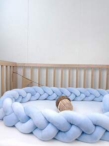 1pc 3-Strand Braided Baby Crib Bumper, Newborn Anti-Collision Soft Pad Nursery Room Decor, Crib Braided Guardrail Cushion, Soft & Thick Collision Pad Decorative Strip, Suitable For Cradle, Changing Table, Stroller, Crib Set