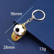 1pc Oil Dripping Football Keychain, Soccer Fan Souvenir Keyring, Mini Gift For Bar, Football League Or World Cup Christmas