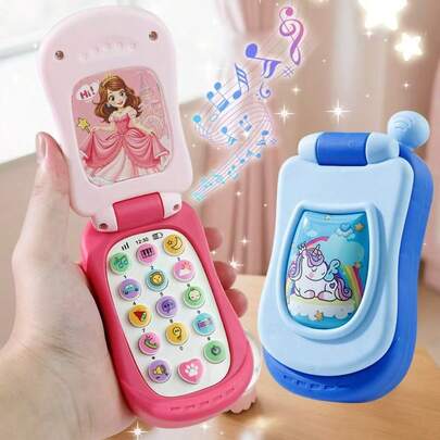 [0-2 Years] Children's Educational Music Phone Toy | Dual Mode Switch (Numeric / Entertainment) | Early Learning Cognitive Sound & Light Toy - 6 Color Options