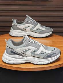 2025 新款男鞋，透气休闲学生跑步旅行运动厚底增高复古运动鞋，2000 年代秋冬风格情人节创意 - 彩色 - 查看 4